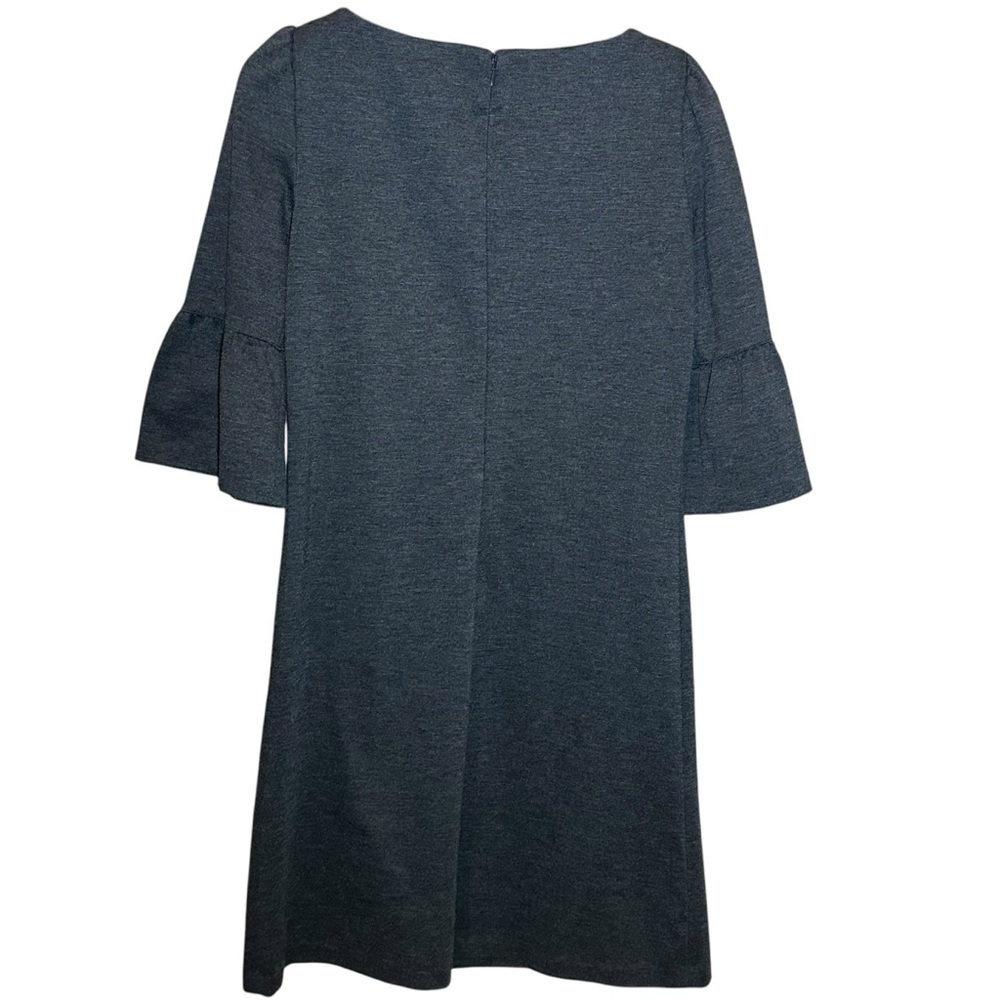 Harold’s Dark Gray 3/4 Length Bell Sleeve Shift Knee Length Dress Women’s Size 6 - Picture 4 of 7